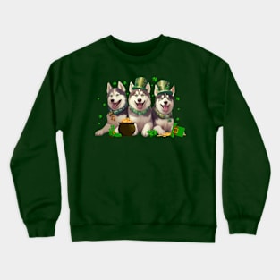 My Siberian Husky Is My Lucky Charm St Patricks Day Crewneck Sweatshirt